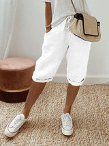 Ophelia - Relaxed Summer Shorts – White | The Bellemont Sisters Australia