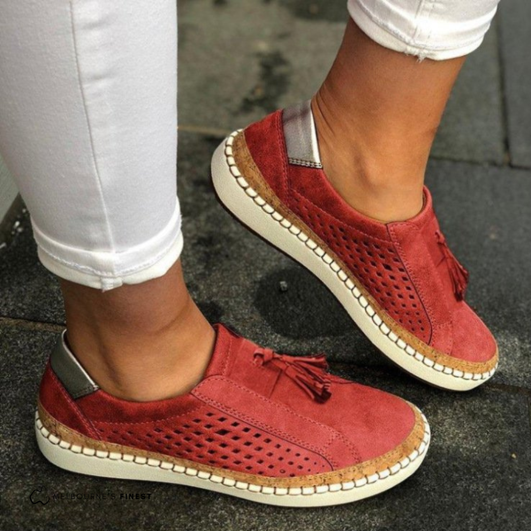 Emma | Orthopedic Comfort Slip-Ons – Red | The Bellemont Sisters Australia