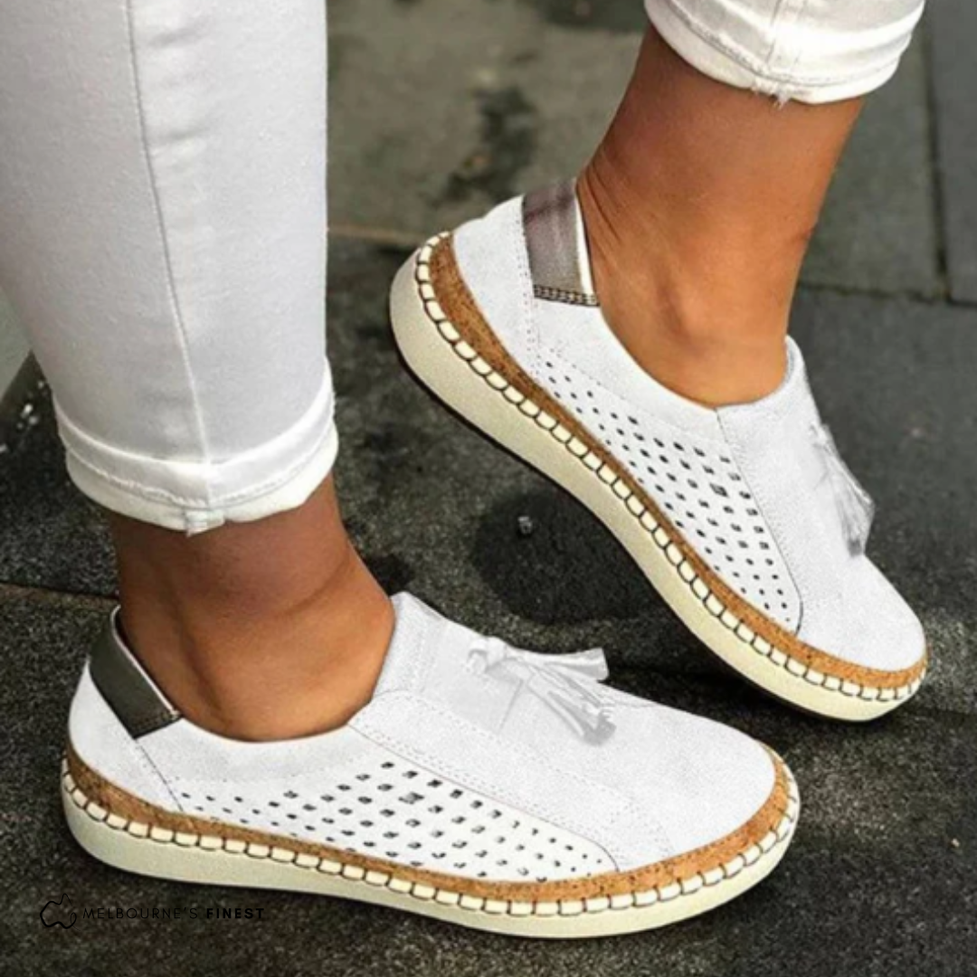 Emma | Orthopedic Comfort Slip-Ons – White | The Bellemont Sisters Australia