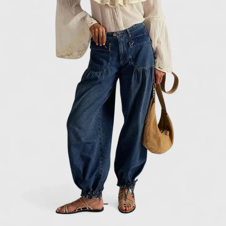 Lani | Elegant Pants – Dark Blue | The Bellemont Sisters Australia