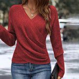 Madeline | Women’s Spring V-Neck Wrap Top – Red | The Bellemont Sisters Australia