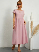 Ursina™ | Fluid Midi Dress – Pink | The Bellemont Sisters Australia