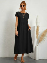 Ursina™ | Fluid Midi Dress – Black | The Bellemont Sisters Australia
