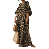 WILDA™ – Boho Puff Sleeve Leopard Maxi Dress – Multicolor3 | The Bellemont Sisters Australia