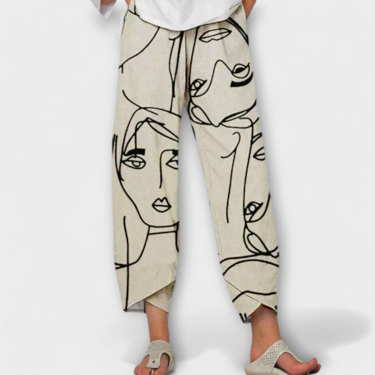 Nahia - Elegant Pants – Beige | The Bellemont Sisters Australia