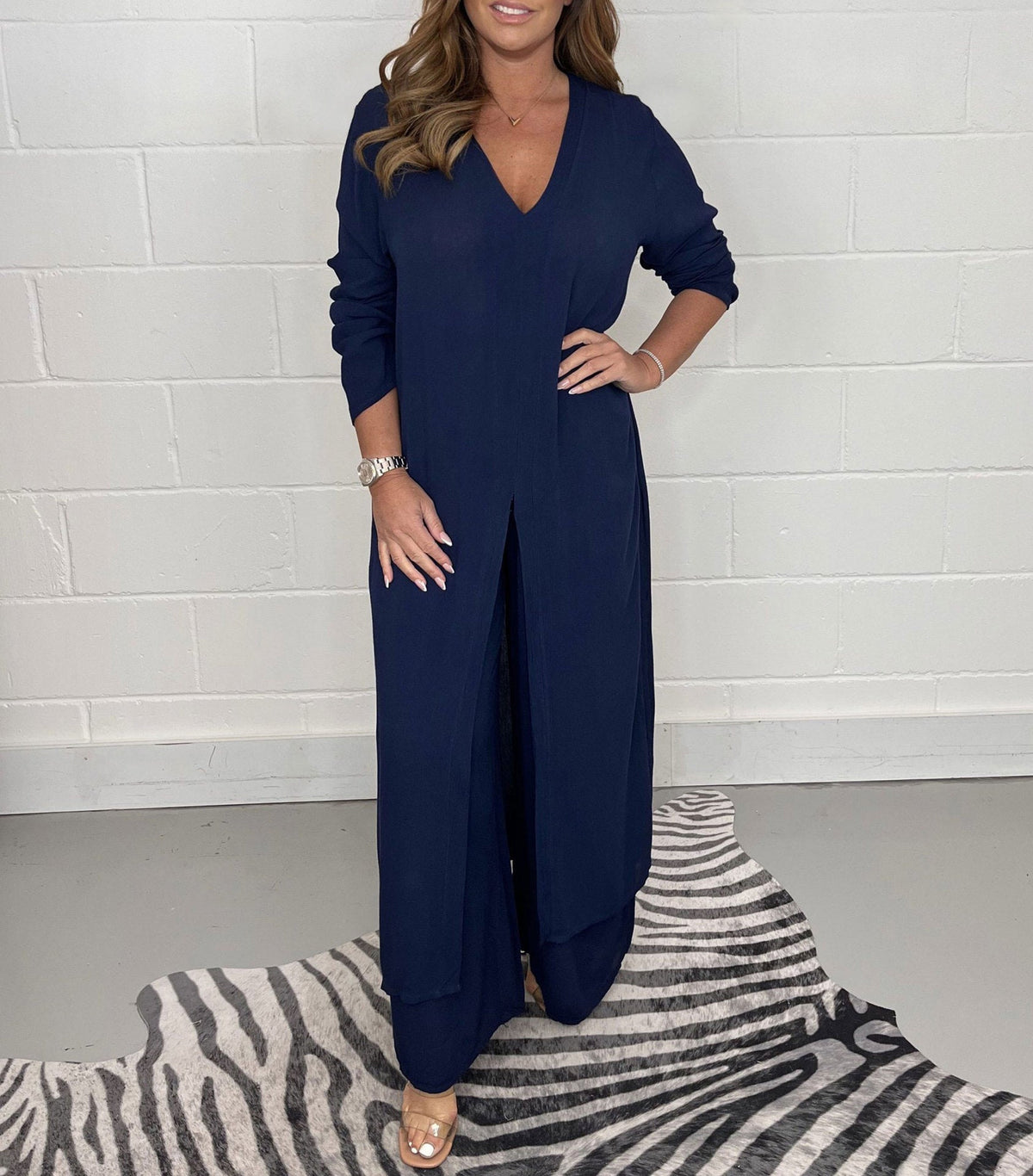 Cherly™ Comfy Two-piece Set – Navy Blue | The Bellemont Sisters Australia