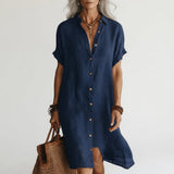 Genevieve - Premium Midi Shirt Dress – Navy | The Bellemont Sisters Australia
