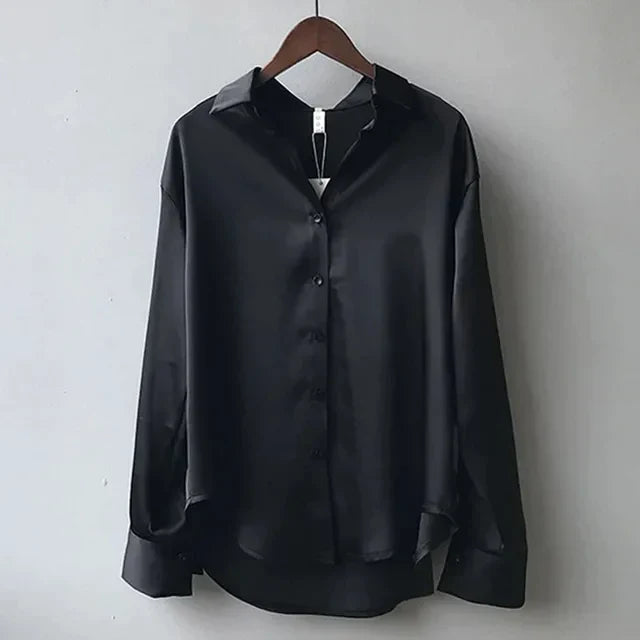 Lauren | Women Classic Button Down Elegant Blouse – Black | The Bellemont Sisters Australia