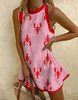 Marina | Sleeveless Summer Dress – Pink Red | The Bellemont Sisters Australia