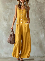 Nova | Summer Button Jumpsuit – Yellow | The Bellemont Sisters Australia