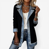 Emilia™ - Blazer in blended denim – Black | The Bellemont Sisters Australia