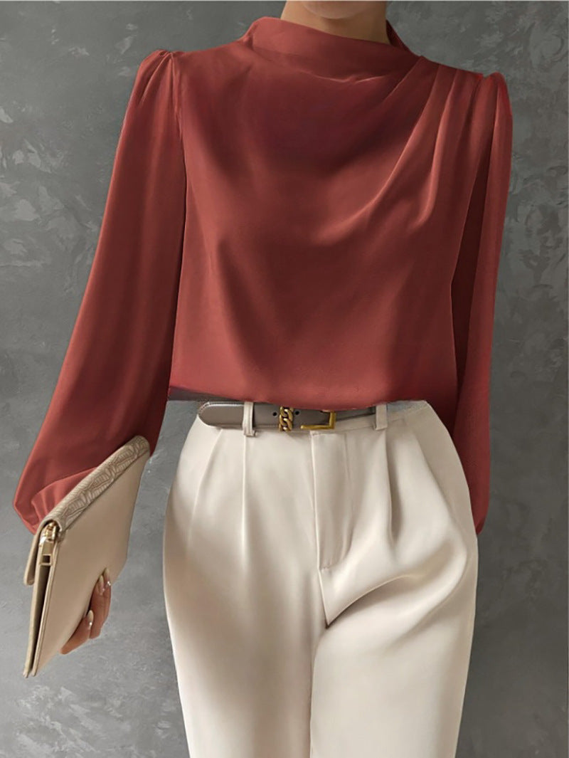 Madison | Women Elegant Relaxed Fit Long Sleeve Blouse – Coral | The Bellemont Sisters Australia