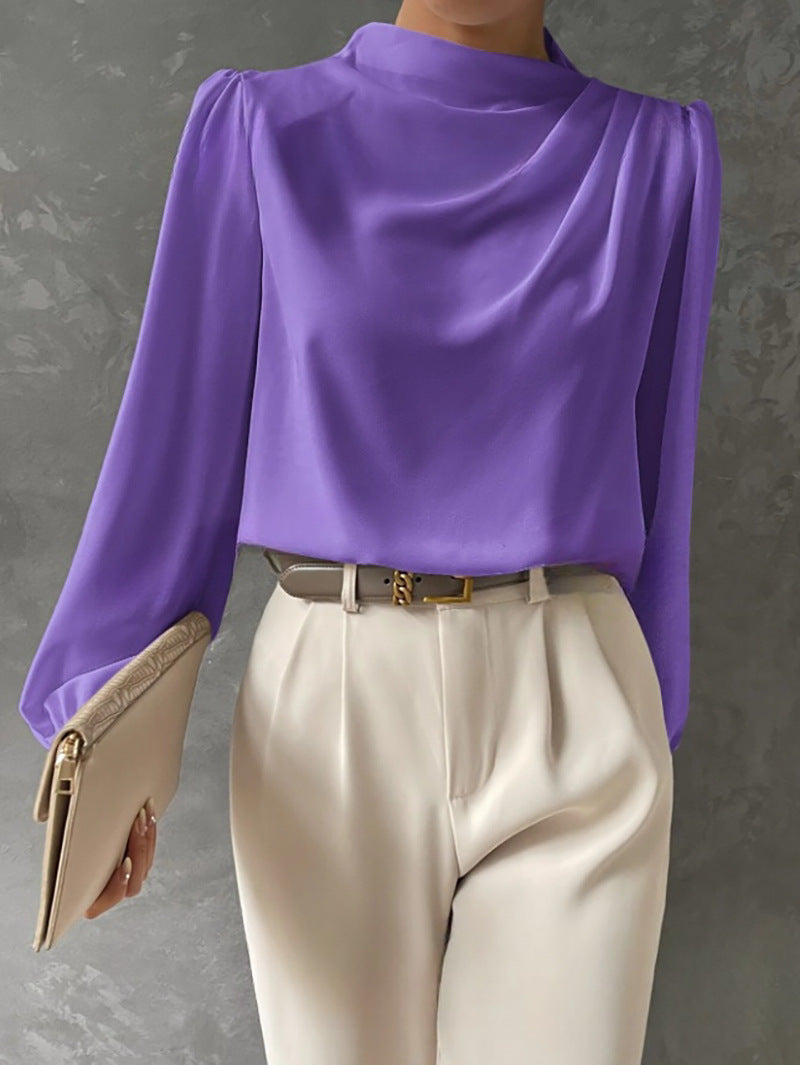 Madison | Women Elegant Relaxed Fit Long Sleeve Blouse – Violet | The Bellemont Sisters Australia