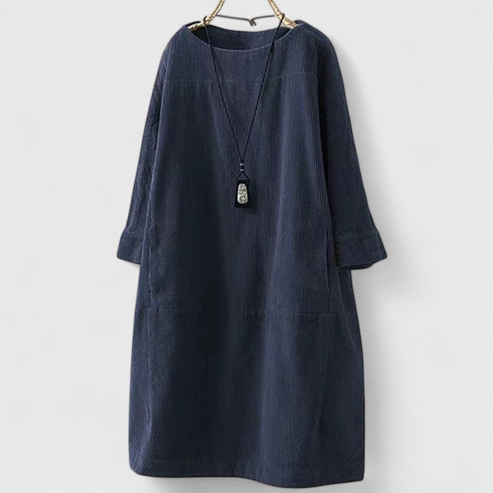 Lorra | Comfortable Midi Dress – Navy Blue | The Bellemont Sisters Australia