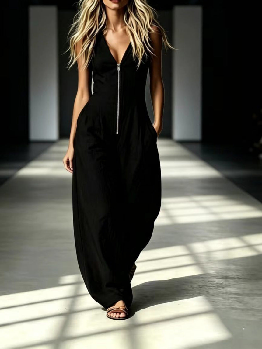 Isla | Wide-Leg Jumpsuit – black | The Bellemont Sisters Australia