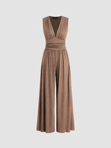 CHARITY – Chic Sleeveless Wide-Leg Jumpsuit – Camel | The Bellemont Sisters Australia