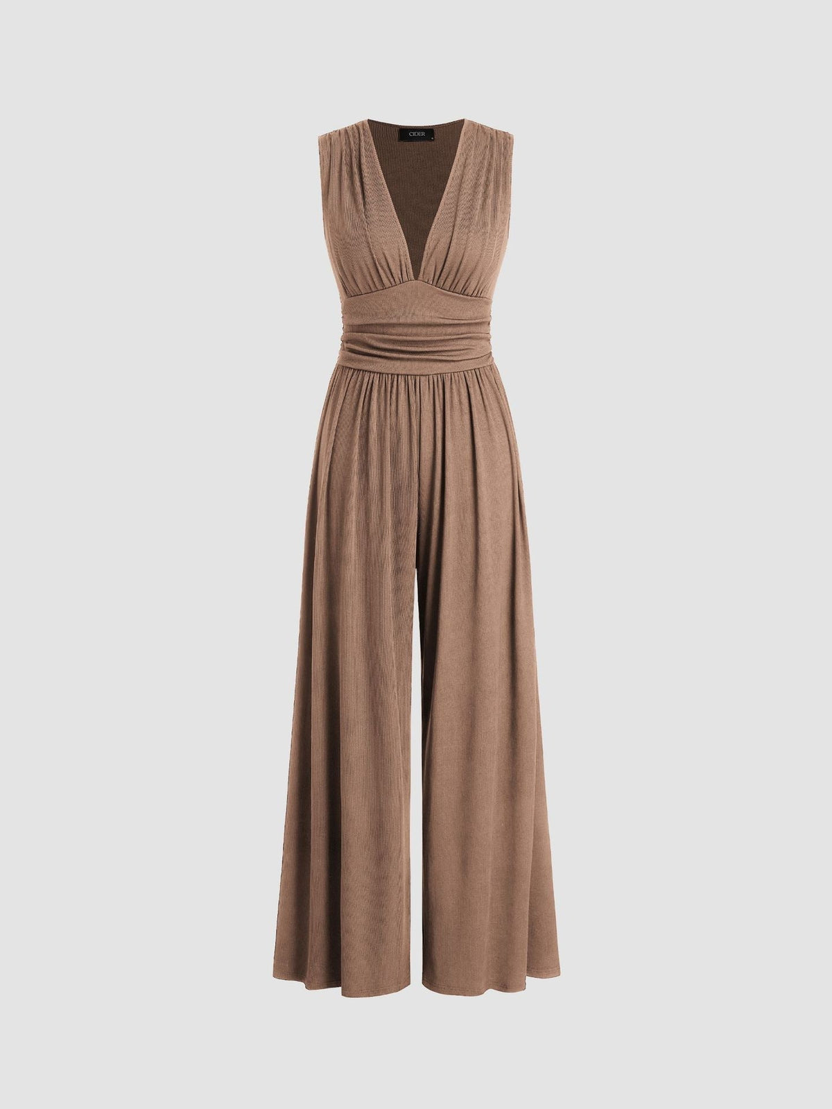 CHARITY – Chic Sleeveless Wide-Leg Jumpsuit – Camel | The Bellemont Sisters Australia