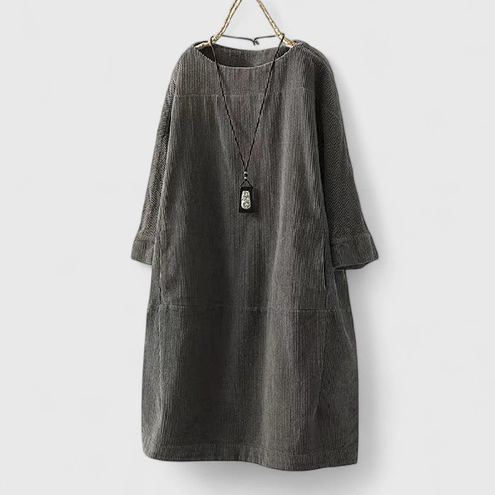 Lorra | Comfortable Midi Dress – Gray | The Bellemont Sisters Australia