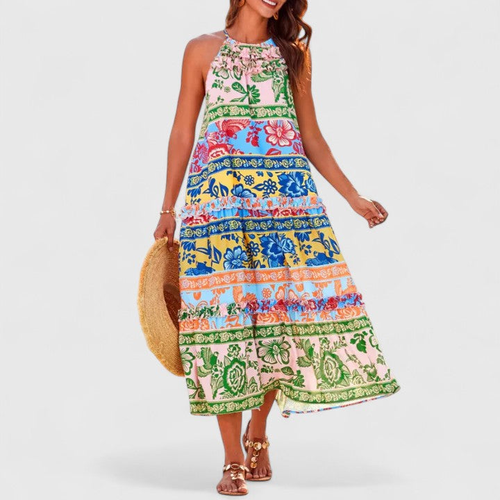 Lucianna | Sophisticated Boho Dress – Multi-Colored | The Bellemont Sisters Australia