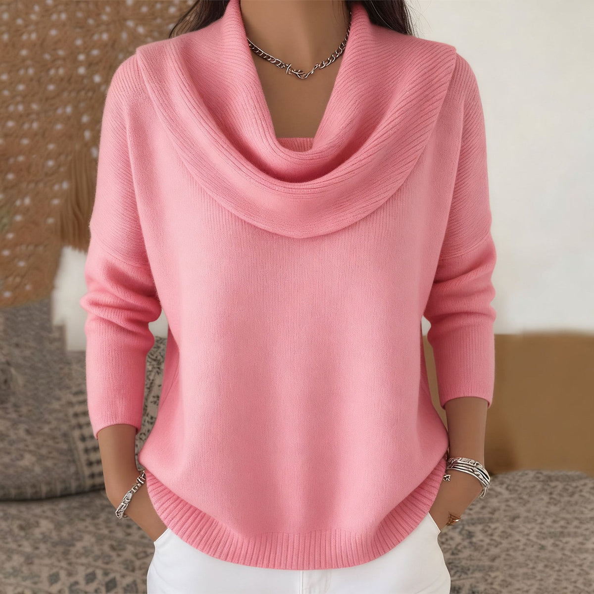 Vionne | Sweater with Collar – Pink | The Bellemont Sisters Australia