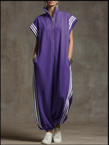 Bridgette | Zipper Neck Jumpsuit – Purple | The Bellemont Sisters Australia