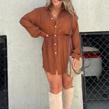 Jenny - Luxe Romper Dress – Rust | The Bellemont Sisters Australia