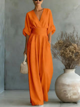 Fontella™ Elegant Jumpsuit – Orange | The Bellemont Sisters Australia