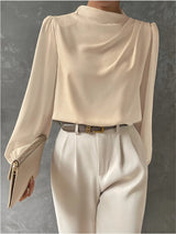 Madison | Women Elegant Relaxed Fit Long Sleeve Blouse – Off White | The Bellemont Sisters Australia