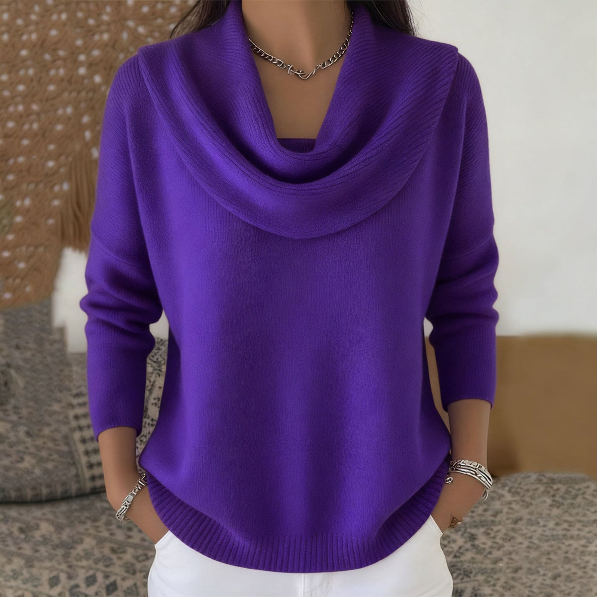 Vionne | Sweater with Collar – Purple | The Bellemont Sisters Australia