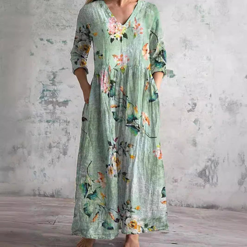 Maya™ | Floral Summer Dress – Green | The Bellemont Sisters Australia