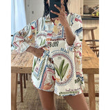 Sophia | Relaxed Shirt & Shorts Set – Design 12 | The Bellemont Sisters Australia