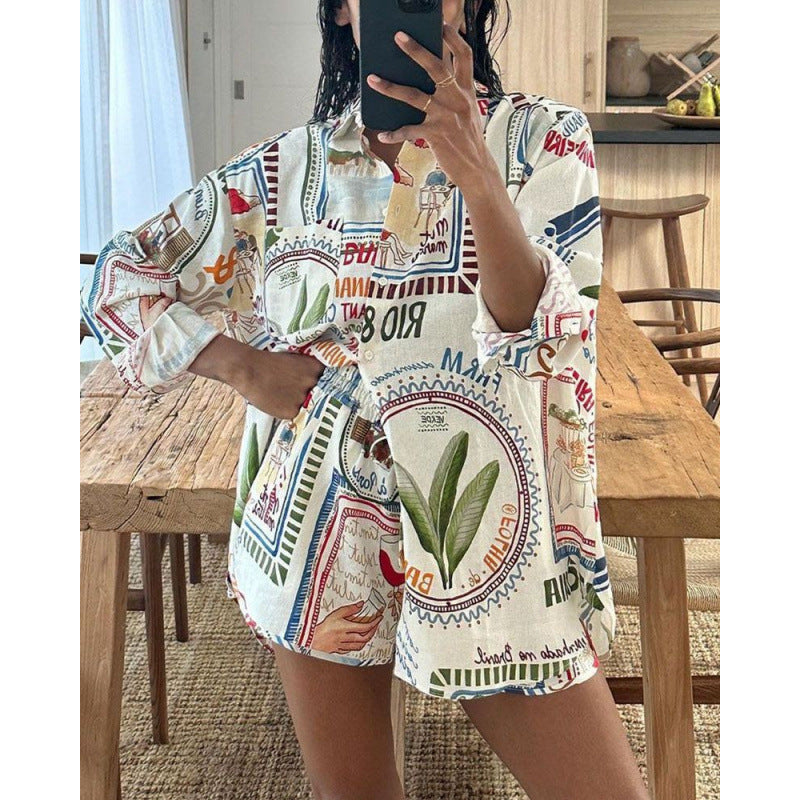 Sophia | Relaxed Shirt & Shorts Set – Design 12 | The Bellemont Sisters Australia
