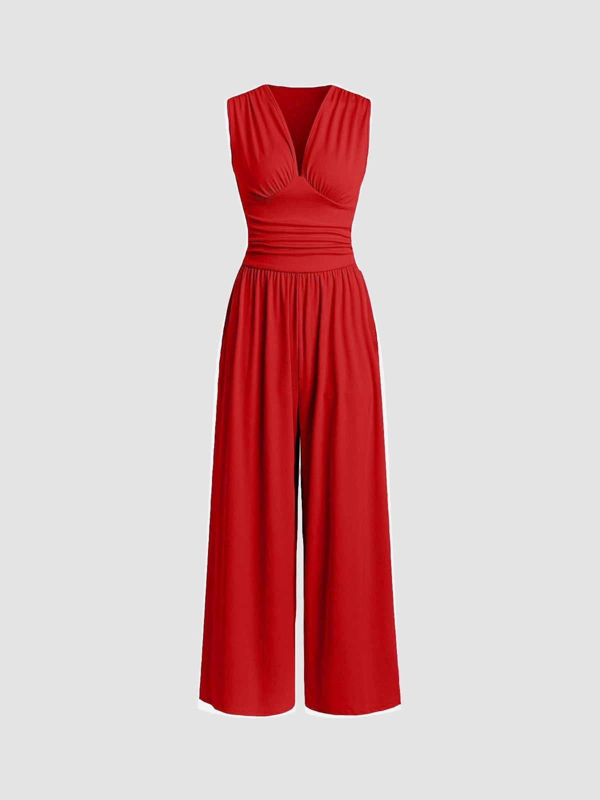 CHARITY – Chic Sleeveless Wide-Leg Jumpsuit – Red | The Bellemont Sisters Australia
