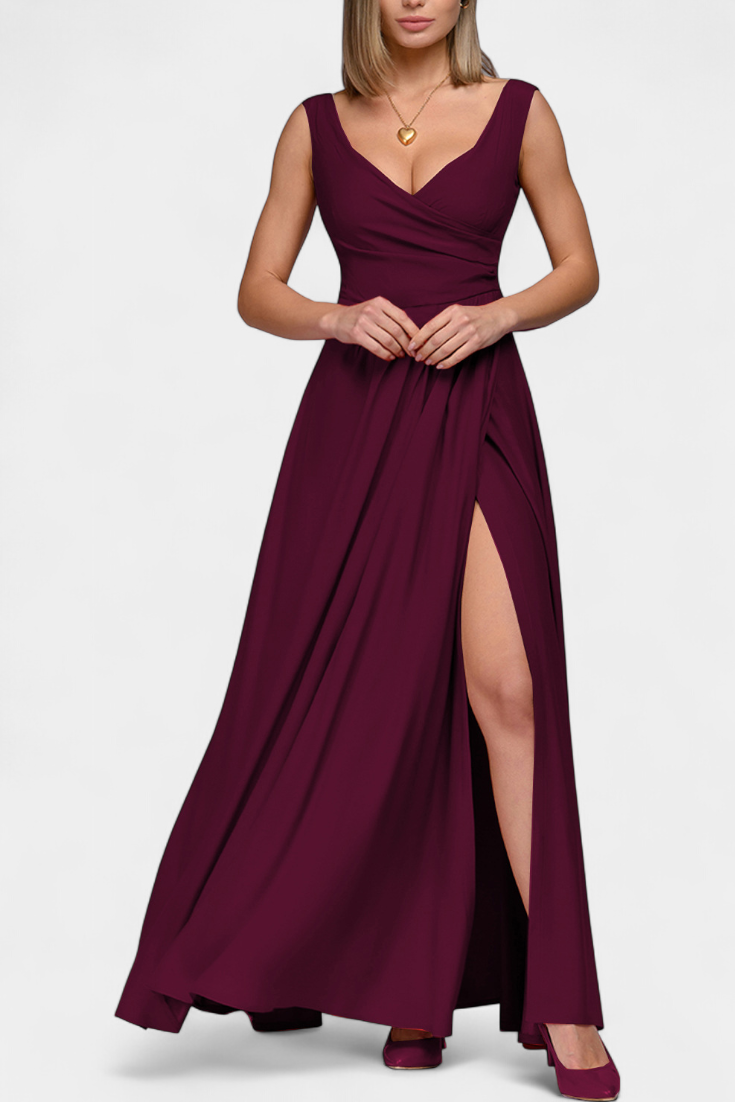 Vittalyn | Sophisticated Dress – Burgundy | The Bellemont Sisters Australia