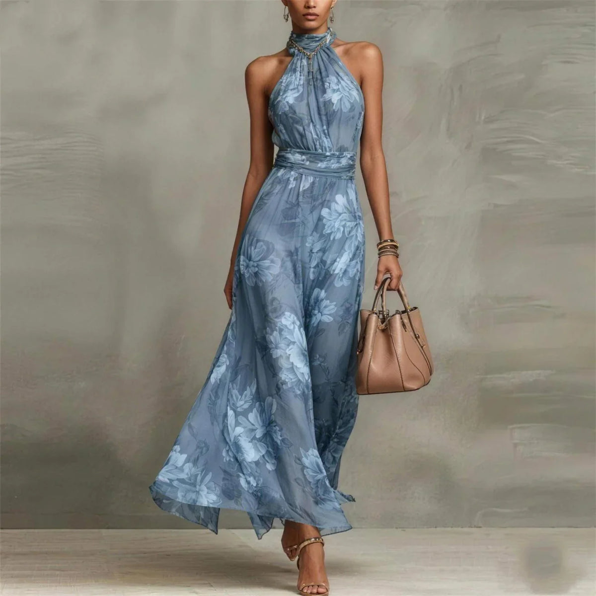 Lizbeth™ Floral Maxi Dress – Blue | The Bellemont Sisters Australia