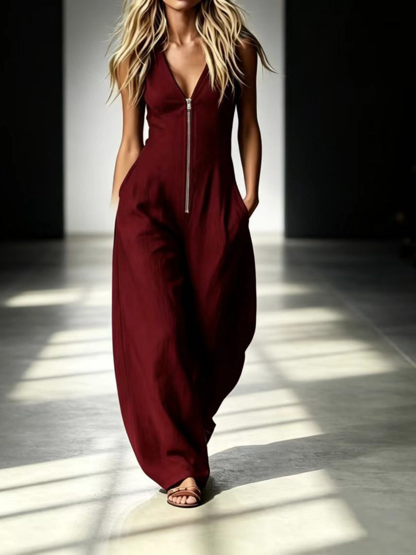 Isla | Wide-Leg Jumpsuit – Red | The Bellemont Sisters Australia