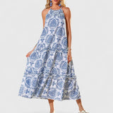 Lucianna | Sophisticated Boho Dress – Blue | The Bellemont Sisters Australia