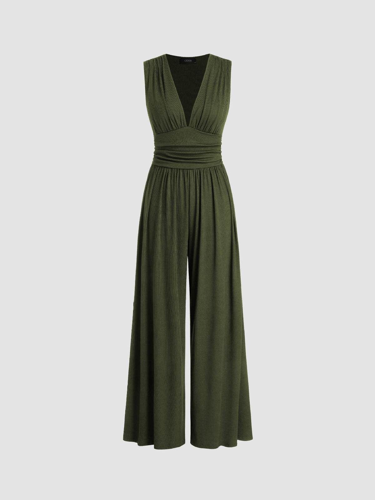 CHARITY – Chic Sleeveless Wide-Leg Jumpsuit – Army Green | The Bellemont Sisters Australia