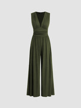 CHARITY – Chic Sleeveless Wide-Leg Jumpsuit – Army Green | The Bellemont Sisters Australia