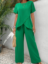 Patricia | Elegant Comfort Two-Piece Set – Green | The Bellemont Sisters Australia