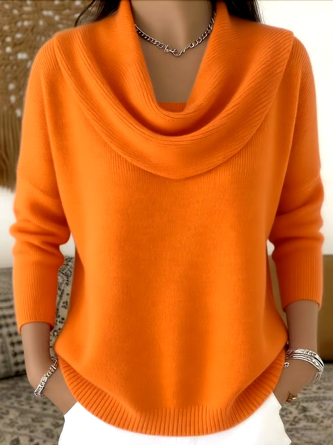 Vionne | Sweater with Collar – Orange | The Bellemont Sisters Australia
