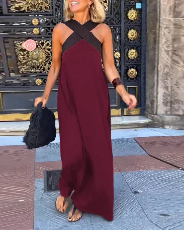 Quirine™ | Wrap-Front Maxi Dress – Bordeaux | The Bellemont Sisters Australia