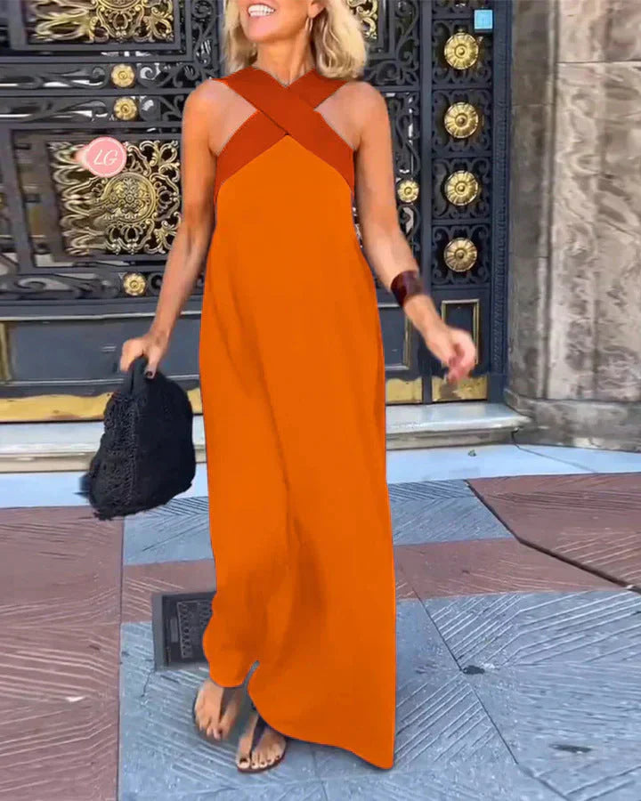 Quirine™ | Wrap-Front Maxi Dress – Orange | The Bellemont Sisters Australia