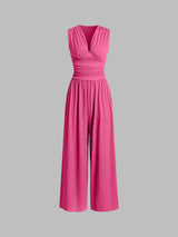 CHARITY – Chic Sleeveless Wide-Leg Jumpsuit – Rose Red | The Bellemont Sisters Australia