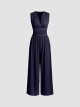 CHARITY – Chic Sleeveless Wide-Leg Jumpsuit – Navy | The Bellemont Sisters Australia