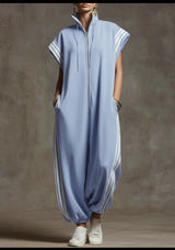 Bridgette | Zipper Neck Jumpsuit – Sky Blue | The Bellemont Sisters Australia