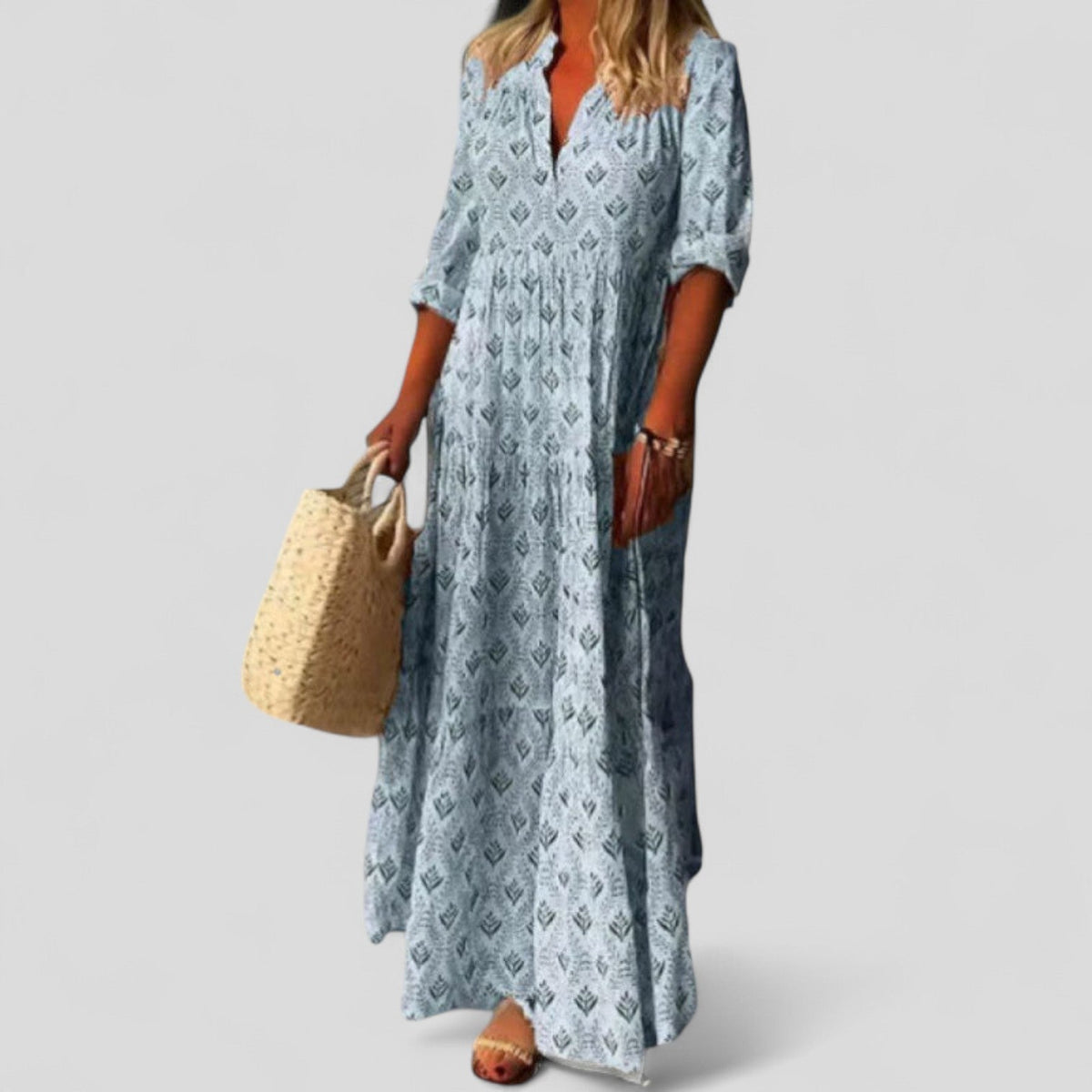 Marcivine | Sophisticated Maxi Dress – Light Blue | The Bellemont Sisters Australia