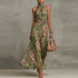 Lizbeth™ Floral Maxi Dress – Green | The Bellemont Sisters Australia