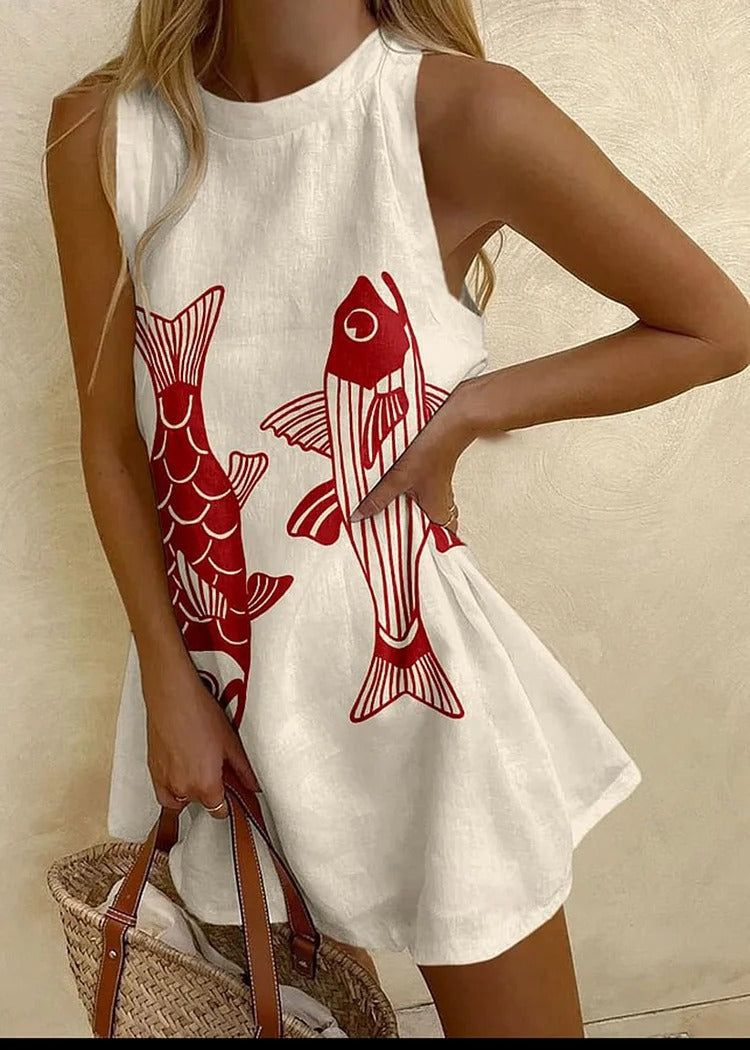 Marina | Sleeveless Summer Dress – White | The Bellemont Sisters Australia