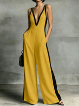 Luna |  Side Stripe Jumpsuit – yellow | The Bellemont Sisters Australia